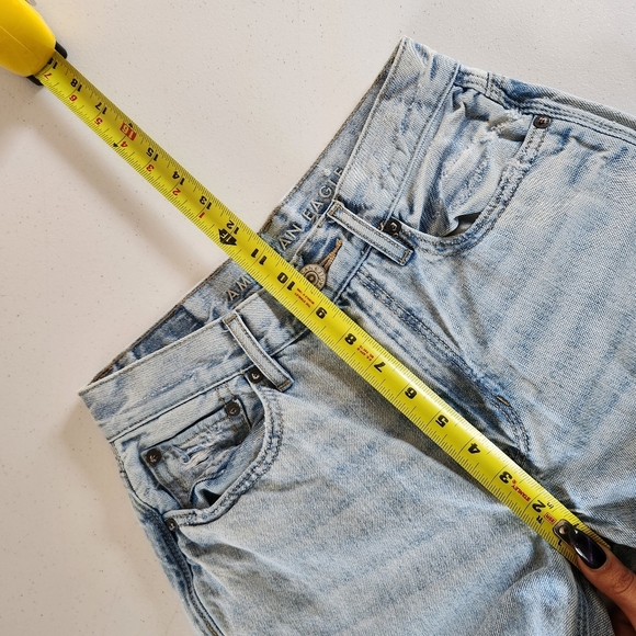American Eagle 90s Boyfriend Jeans Straight Leg Size 00 High Rise 100% Cotton - Picture 9 of 12